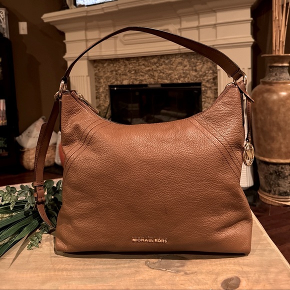 Michael Kors Handbags - Michael Kors Aria Pebbled Leather Large  Shoulder Bag